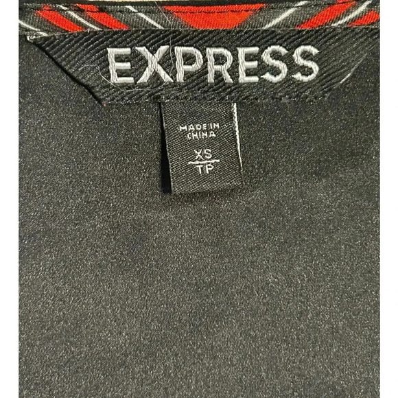 Express Plaid 3/4 Sleeve Blouse V-Neck Quarter Zip Size Small Holiday Christmas - Picture 3 of 6